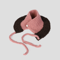 루킹포유 CARA PARK 니트 후드 숄더워머 C2 핑크