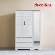 데코라인 코넬 갤러리 1200 전신거울 서랍형 옷장 DKN096, 화이트옷장