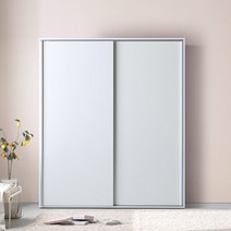 [코코미] 1800 직접제작 카라 자동댐핑 키큰 화이트 슬라이딩옷장, 네이비화이트