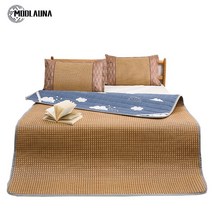 Modlauna 양면 등나무 돗자리 쿨매트 여름 쿨 매트 쿨링 패드 냉매트리스 + 베개 커버 쓰리피스, B