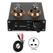 LP 턴테이블 플레이어 PHONO BOX 오디오 앰프 프리앰프 축음기 미니 스테레오 HiFi 진공관 박스 P4, UK Plug, 3.UK Plug