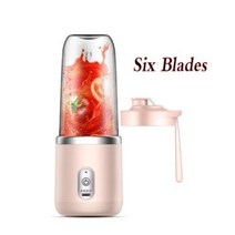 식품혼합기 식품 혼합기 거치형 교반기 밀가루 드릴 믹서 혼합기 더블 컵 다기능 Usb 과일 믹서 과즙 휴대, 02 Pink with 1 Cup