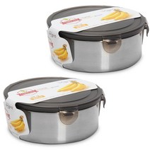 키친플라워 플라워락 밀폐용기 원형 3호, 2개, 단품