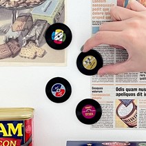 레트로 LP레코드 테이프 냉장고자석 4P세트, 레코드