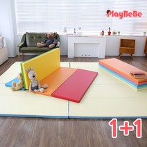 1+1 플레이베베 놀이방 폴더매트 층간소음방지매트 4단(100x200), 레체그레이