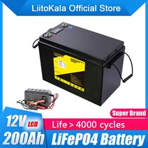 LiitoKala-12V LiFePO4 배터리 200Ah RV 캠핑카 방수 골프 카트 4000 사이클 오프로드 그리드 태양 에너지 150ABMS, [01] 12.8V200Ah
