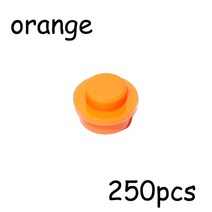 중국레고 250PCS MOC 조립 입자 4073 6141 플레이트 라운드 1x1 도트 DIY 빌딩 블록 1*1 피규어 램프 벽돌, 07 orange
