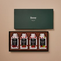 [선물세트] 본네 로즈힙 퓨레 주스 4팩 선물세트 (쇼핑백 동봉), 500ml