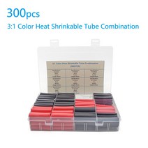 이중벽관 검정 및 빨강 이중 벽 열 수축 튜브 단단한 접착제 비율 라이닝 랩 와이어 키트 개, [03] Pcs In Box