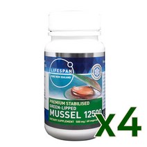 라이프스팬 뉴질랜드 초록입홍합 추출물 12500 60분말캡슐 greenlipped mussel, 4개, 60캡슐