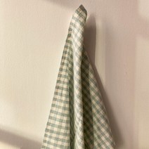 목화베리 키친크로스 테이블매트 면거즈 린넨 체크, 민트체크, 1개