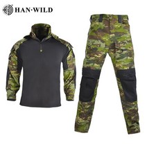 오름바지 han wild tactical suit with pads 유니폼 군용 후드 셔츠와 육군 사격 훈련 전투 스포츠 하이킹 셔츠 남성