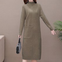 와일드펫 WILDPET_7275 르켈 겨울 여성 터틀넥 니트 원피스 꽈배기 골지 봄가을 스웨터