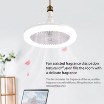 천장팬 천정팬 실링팬 가정용 써큘레이터 조명이 있는 천장 선풍기 LED 팬 조명 전기 원격 제어 침실 거실 장식 E27, White no control