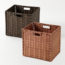 한샘 볼드 라탄 패턴 바스켓 대 수납바구니 리빙 피크닉 수건보관함 장난감 정리 패브릭, 브라운(HUS27H1)
