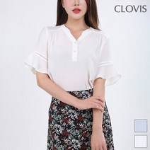클라비스 앵커 솔리드 헨리넥 블라우스 CVBW93702P