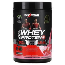 Six Star Elite Series 100% 유장 단백질 플러스 딸기 스무디 816g(1.8lbs), 1.8 lb