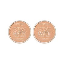 Rimmel London Stay Matte 롱래스팅 프레스드 파우더 투명 [001] 13.9g(0.49온스) (1팩) (포장은 다를 수 있음) Rimmel 스토어 방문하기, 0.49 Ounce (Pack of 2), 딥 베이지.