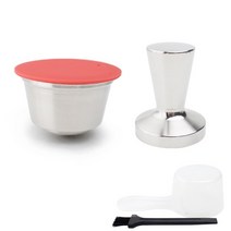 커피 머신 호환 부품 Nescafe refillable filter 도저 포드와 되는 dolce gusto 기계에 맞는 스테인레스 스틸 금속 재사용 가능한 캡슐, 1팟 1스틸 탬퍼