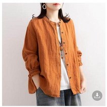 [이꾸띠] 니게루 여성 봄 가을 헨리넥 앞버튼 무지 5컬러 심플 블라우스