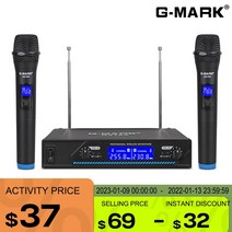 아이돌 마이크 무선 g-mark g210v 2 채널 vhf 파티 가라오케 교회 쇼 회의를위한 전문 핸드 헬드, 미국 플러그