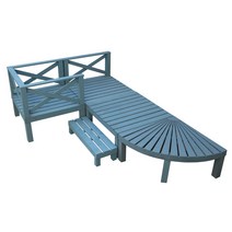 평상 주택 외부 원목 발코니 만들기 모듈 미니 데크, 발판길이90x폭30x높이20cm헤이즈블루1㎡