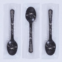 테이크아웃 일회용 스푼 개별 비닐포장 블랙, 1개입, 100개