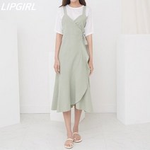 립걸다미 린넨 나시 랩원피스
