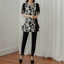 밑단 러플 장식 플라워 롱 블라우스 엄마옷 반팔블라우스 여름 큰 옷 꽃 패턴 여성 미시여성의류 빅사이즈 마담 로즈맘 프릴 쉬폰 시원한 패턴 77 88 99 사이즈 중장년 고급