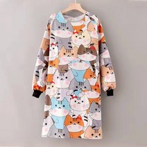 귀여운 방수 주방 앞치마 남성용 긴 소매 가정 요리 앞치마 일본 여성 패션 작업 Pinafore Mens Kitchen Apron, 1, 하나