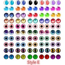 팬던트 100pcs 50 쌍 용의 눈 고양이 눈 장난감 판매 6mm 8mm 10mm 12mm 수제 사진 유리 카보 숑 diy 만들기 액세서리, 스타일은, 10mm 100개