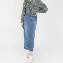 데일리 A라인 트임 중청 롱 데님 스커트 코디 꾸안꾸 럭셔리 여성 봄