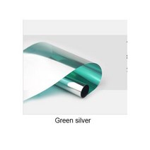 50cm x 1m 방수 창문 필름 편도 미러 실버 절연 스티커 UV 거부 개인 정보 보호 창 색조, green silver