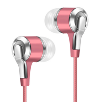 Xnyocn Universal 3.5mm 이어폰 형 1.2m 스포츠 게임용 헤드셋 유선 제어 소음 감소베이스 Xiaomi Huawei Honor 스마트 폰용 헤드폰 마이크 포함, 04. pink