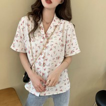 여성 블라우스 일타스캔들 남행선패션 꽃무늬 반팔 셔츠