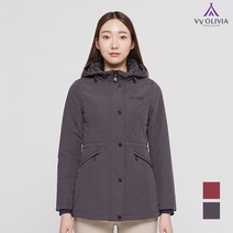 올리비아로렌 허리 스트링 후드 부착 패딩 VVBKAWS1211
