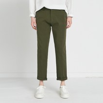 넛지 테이퍼드핏 반밴딩 스판 면바지