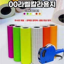 컬러 라벨 용지 10롤 가격표 가격 표시 라벨지 스티커 견출지 매장 마트 용품, 칼라라벨지10롤 그린