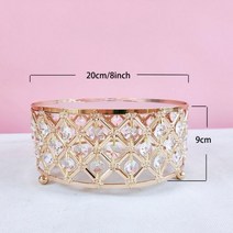 베이커리진열대 용품 걸이 수납 소품 정리 골드 도금 케이크 스탠드 세트 크리스탈 금속 거울 컵케익 장식 디저트 받침대 파티 디스플레이 트레이 1 개, 8인치