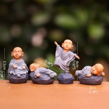 벽선반 48 pcs Buddha Monk Statue Miniature Figurines Showpiece for Wall Shelf Table Desktop Car Dash, 한개옵션1, 03 4pcs