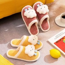 은창)PVC 러블리 구름 털 슬리퍼 신발 겨울 보온