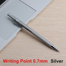 전시 일러스트 시각디자인 1PCS 기계식 연필 0.7mm 금속 소재 페인트 학교 사무실 학생 그림 문구 블랙 실, 01 1Pcs Silver Pen