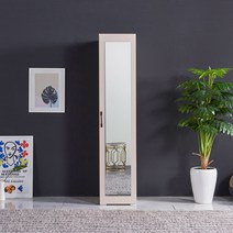 장인가구 러비 틈새 전신 거울 옷장 400, 민트