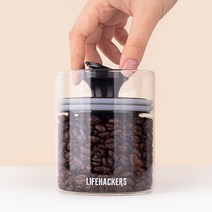 라이프해커스 유리밀폐용기 커피 원두 보관 진공 밀폐 용기 가정용 중 300g, 가정용/소(200g)