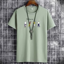 애니메이션 여름 코튼 맨 t 셔츠 남성 만화 캐릭터 Tshirt 대형 루즈 탑스 라운드 넥 젊음 Vitalit 티셔츠
