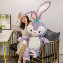 스타델루 토끼 봉제 인형 어린이 여아 여자 생일 새해 졸업 선물, 스타 데루 피규어 (대필 카드 + 장미 보내기)