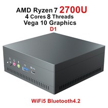 AMD NUC 미니 컴퓨터 Ryzen 7 3750H R5 4500U Vega 그래픽 2 x DDR4 M.2 NVMe 게이밍 PC 윈도우즈 11 3x4K HDMI2.0 DP 듀얼 밴, 해외공급사, No Ram No Storage + 미국, [03] Ryzen 7 2700U