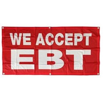 4LESS 4Less 2x4 피트 WE Accept EBT 배너 비닐 대체 사인 rb 원단 349672