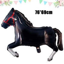 승마복 여아용 스피릿 라이딩 파티 용품 핑크 말 생일 장식 서양 농장 테이블 커버 식기 베이비 샤워, 10 Balloon-Horse-C