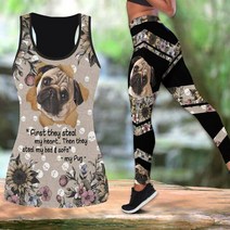 쓰리디 저온3d펜 어린이3d펜 필라멘트 Pug Dog 3D 여성용 인쇄 된 요가 복장 운동 레깅스 휘트니스 스포츠, 02 GRAY_11 7XL